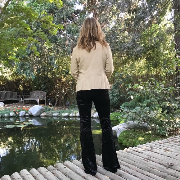 Black Stretchy Crushed Velvet Pants in XL - Picture 8 of 8